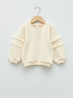 Bisiklet Yaka Uzun Kollu Basic K?z Bebek Sweatshirt