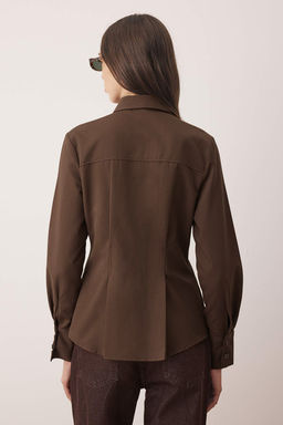 Koyu Kahverengi Fermuar Detayl? Gomlek TWOAW26GO00044