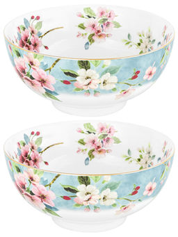 Набор салатников 2 пр. 600 мл 15*15*7 см Яблоневый цвет на голубом NEW BONE CHINA - Elan gallery фото 6