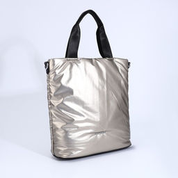 Сумка-тоут на молнии, наружный карман, длинный ремень, цвет бронзовый - Simaland фото 3