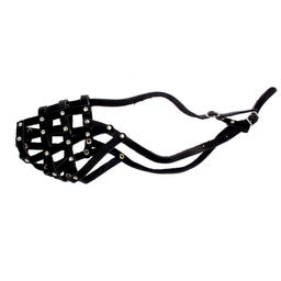 Намордник кожаный сетчатый с перемычкой №3,овчарка,(длина по носу 11 см, обхват морды 30 см), 161347 - Пижон фото 2