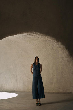 DOUBLE-BREASTED LINEN WAISTCOAT - Zara фото 14