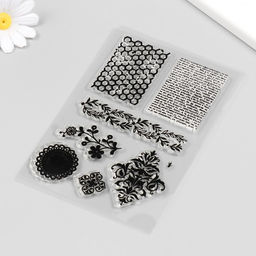 Штамп для творчества силикон «Кружевные узоры», 16×11 см