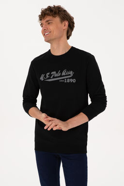 Erkek Bisiklet Yaka Regular Fit Siyah Sweatshirt - U.s. polo assn фото 3