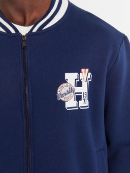 Толстовка мужская синяя с нашивкой на груди ночное море +печать 121187/1