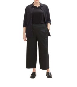 Брюки кулот, черно-серые