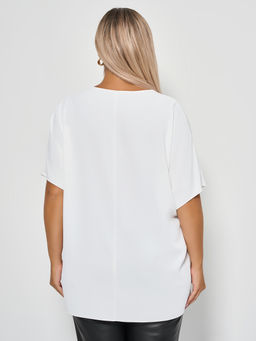 Блузка 0250-1 белый муар