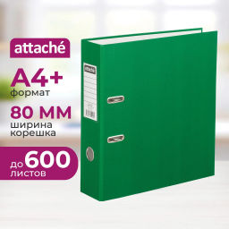 Папка-регистратор с арочн.мех.Attache Экономи 80 мм,зеленый,ПБП1,карм.кор  фото 2