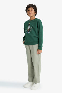 %100 Pamuk Loose Fit Standart Pa_a Gabardin Pantolon Erkek _ocuk
