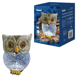 USL-S-813/GT160 OWL Садовый светильник на солнечной батарее Сова. 1 светодиод. Белый свет. 1*АА Ni-Mh аккумулятор в/к. IP44. TM Uniel - Volpe фото 9