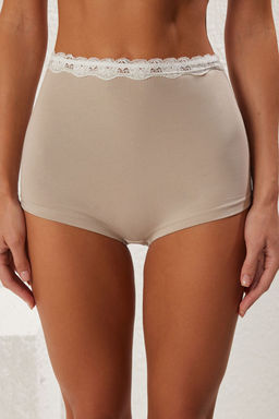 TRENDYOLMILLA Siyah-Bej 2li Paket Pamuklu Dantel Detayl? Boxer Orme Kulot THMSS25KU00025 фото 5