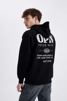 Толстовка Oversize с капюшоном и принтом на спине