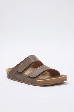 Trendyol Shoes Vizon Nubuk C?rt Bantl? Erkek Duz Taban Terlik TAKSS25TE00034 - Trendyolmilla фото 11