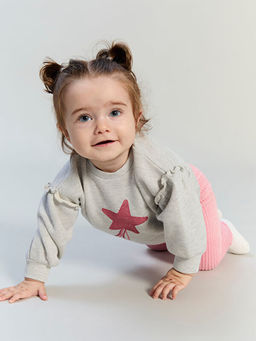 Y?ld?z Bask?l? K?z Bebek Sweatshirt ve Tayt