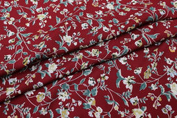 Штапель Теплые воспоминания цв.бордово-красный, ш.1.45м, вискоза-100%, 110гр/м.кв - Купава фото 6