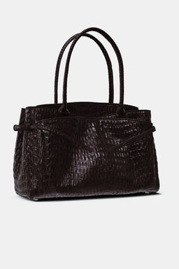 EMBOSSED LEATHER CITY BAG - Zara фото 8