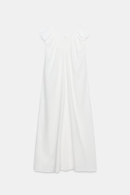 VESTIDO LARGO CON LINO / Blanco - Zara фото 8