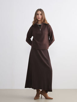 Beli Lastikli A Kesim Triko Etek