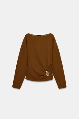 TEXTURED TOP WITH BUCKLE - Zara фото 14