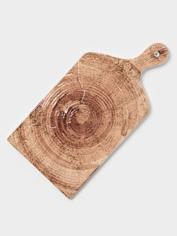 Блюдо для подачи Magistro Wood, 36.5×18×1.2 см, фарфор, коричневое