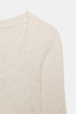 CAMISETA RIB MANGA LARGA / Gris vigor? - Zara фото 5
