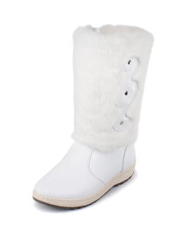 Унты женские на литой подошве., Белые.Молния