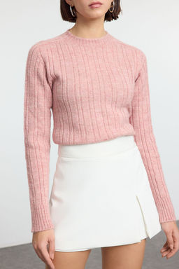 Somon Yumusak Dokulu Dik Yaka Regular Triko Kazak TEDAW25KZ00041 - Trendyolmilla фото 2