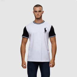 Футболка мужская, цвет белый/принт МИКС, размер L