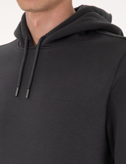 Antrasit 2 _plik Regular Fit __i Polarl_ Kap__onlu Basic Sweatshirt