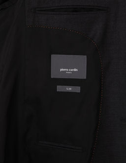Antrasit Slim Fit Y_n Ka_mir Kar___ml_ Tak_m Elbise
