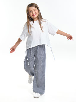 Брюки палаццо спортивные штаны для девочки UD 7949 синяя полоска