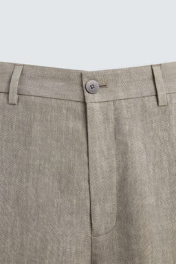 100% WASHED LINEN SUIT TROUSERS - Zara фото 9