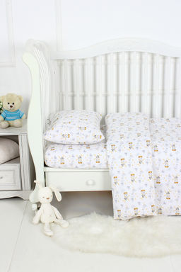 КПБ с простыней на резинке поплин арт. КПБП-ПР/гуси