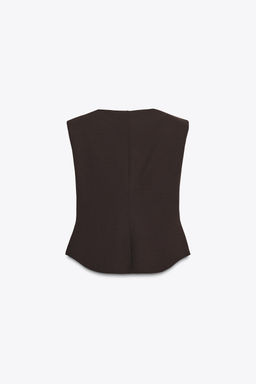 CREPE PEPLUM TOP WITH SHOULDER PADS - Zara фото 6