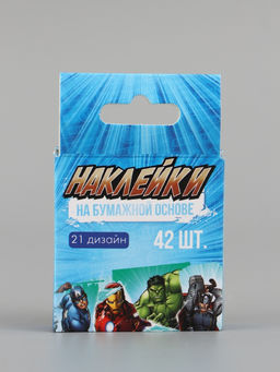 Цена за 2 шт. Наклейки для подарков «Супергерои», 42 штуки в коробке, 3 × 4 см
