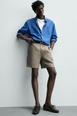 BERMUDA REGULAR FIT 100% LINO / Beige claro - Zara фото 6