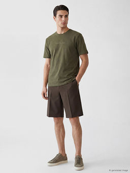 Standart Fit Nak??l? Bisiklet Yaka Erkek Ti??rt - Waikiki фото 2