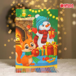 Аппликация стразами Волшебного года! Снеговик