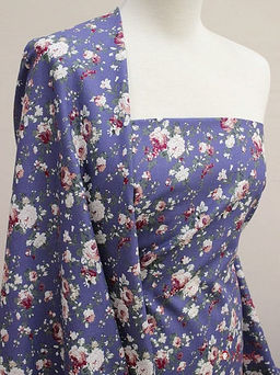 Импорт. хлопок Большие пионы на темном фиолетово-сером, ВИД2, ш.1.48м, хлопок-100%, 110гр/м.кв - Купава фото 3