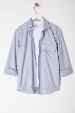 TRENDYOL MAN Limited Edition Gri Oversize Fit Cep Detayl? %100 Pamuk Gomlek TMNAW25GO00019 - Trendyolmilla фото 6