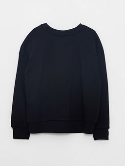 Bisiklet Yaka Basic Uzun Kollu K?z ?ocuk Sweatshirt