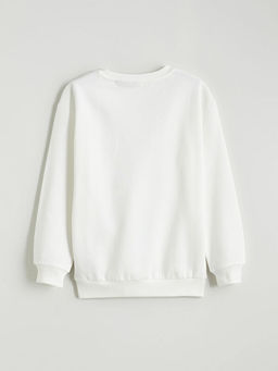 Bisiklet Yaka Minecraft Bask?l? Erkek ?ocuk Kal?n Sweatshirt