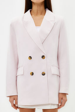 TRENDYOLMILLA Siyah Oversize Astarl? Kruvaze Kapama Dokuma Blazer Ceket TWOAW21CE0145  фото 28