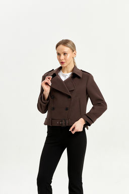 Полупальто женское демисезонное 25999 (пепельный/ёлочка) - Kankan фото 54