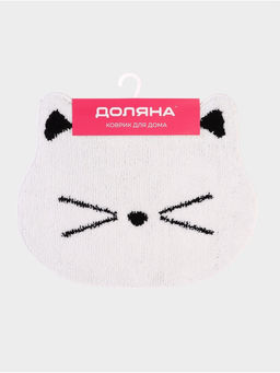 Коврик Доляна White Cat, 50.561 см, ворс 1.5 см, микрофибра, белый  фото 6