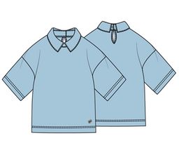 CWJG 63605-43/ Джемпер для девочки/ Голубой/