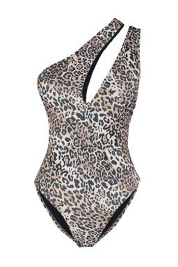 Hayvan Desenli Tek Omuz Cut Out/Pencereli Normal Paca Mayo TBESS23MA00151