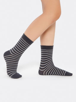 Цена за 5 пар! Носки детские черные с рисунком в виде поперечной полоски