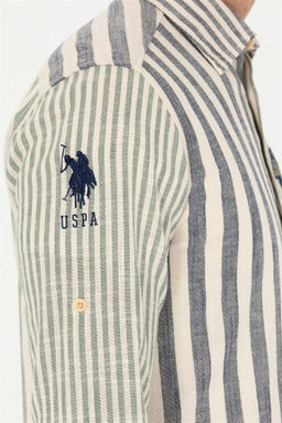 U. S. Polo Assn Мужская рубашка в полоску темно-синего цвета - U.s. polo assn фото 14