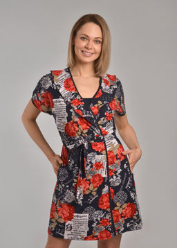 Комплект с халатом БИАТРИС халат + шорты + топ (темно синий) - Ивановская трикотажная компания фото 4